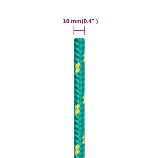 vidaXL Båttau grønn 10 mm 250 m polypropylen
