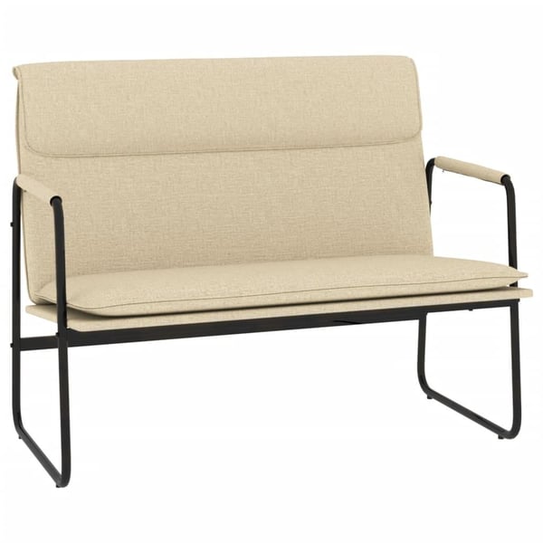 vidaXL bænk 100x64x80 cm stof cremefarvet
