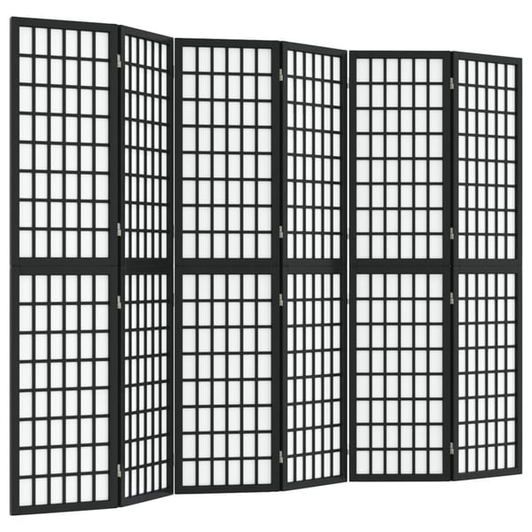 vidaXL 6-panels rumdeler 240x170 cm foldbar japansk stil sort