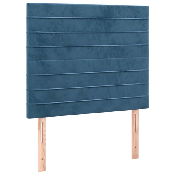 vidaXL kontinentalseng med madras 90x200 cm fløjl mørkeblå