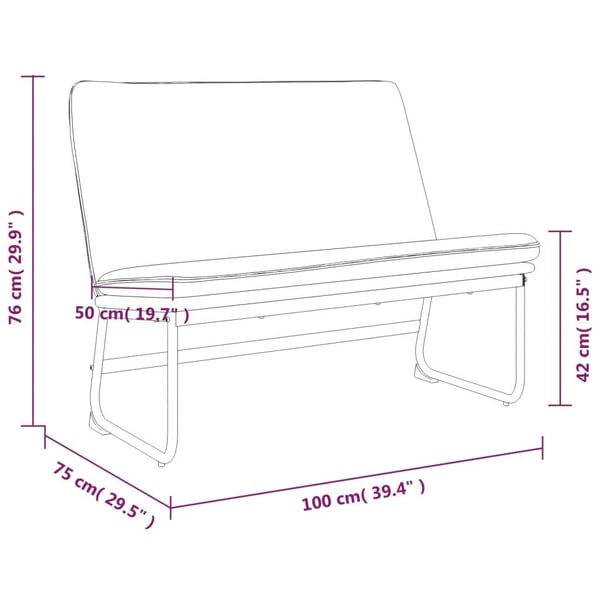 vidaXL bænk 100x75x76 cm stof lysegrå