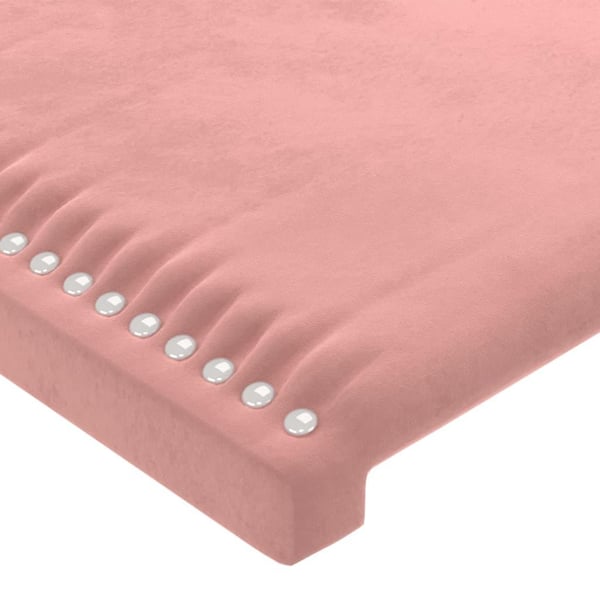 vidaXL Sänggavel LED rosa 103x16x78/88 cm sammet