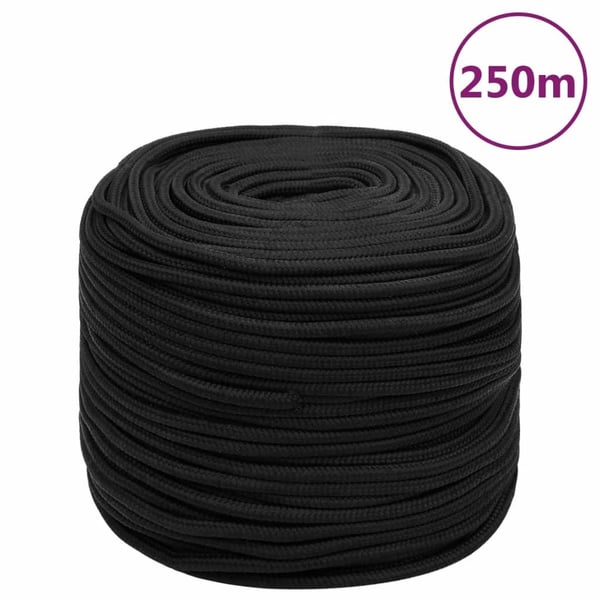 vidaXL tovværk til båd 8 mm 250 m polypropylen sort
