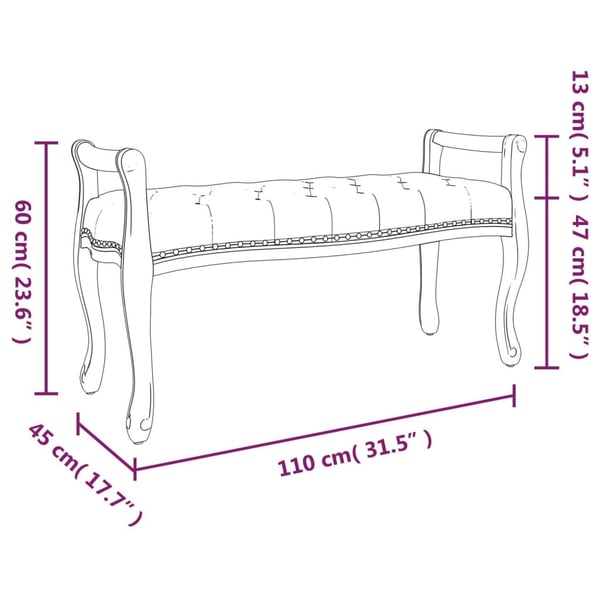 vidaXL bænk 110x45x60 cm hør