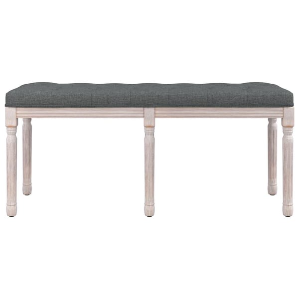 vidaXL bænk 110x40x49 cm stof mørkegrå