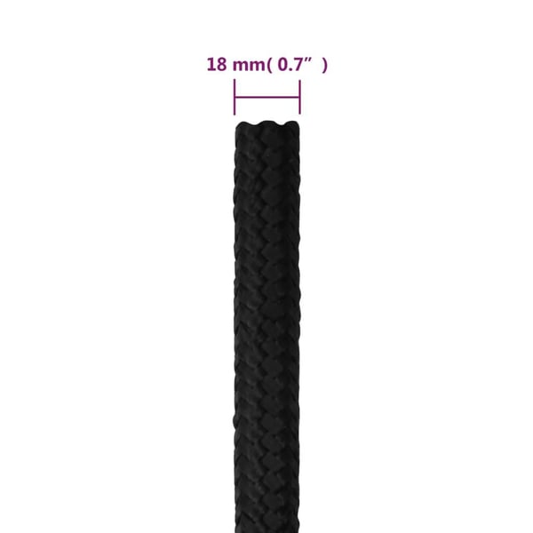 vidaXL tovværk til båd 18 mm 100 m polypropylen sort