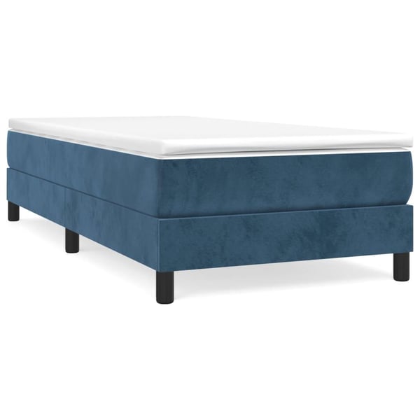 vidaXL Boxspring sengeramme Mørkeblå 90x190 cm Fløjl