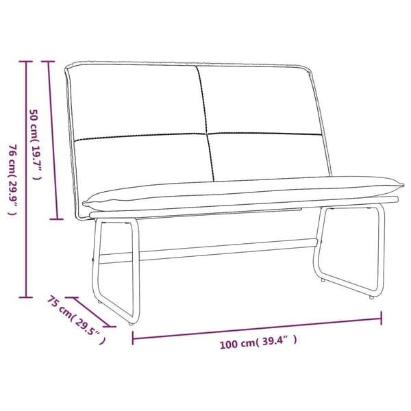 vidaXL bænk 100x75x76 cm kunstlæder grå