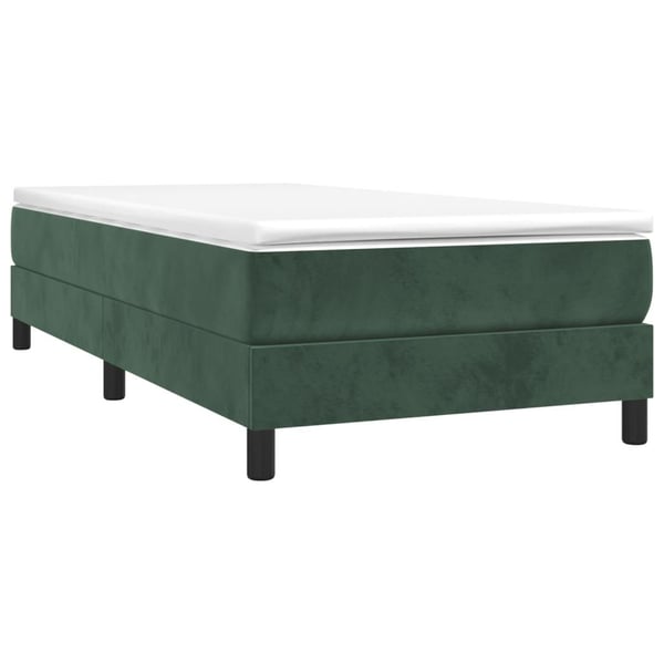 vidaXL Boxspring sengeramme Mørkegrøn 90x190 cm Fløjl