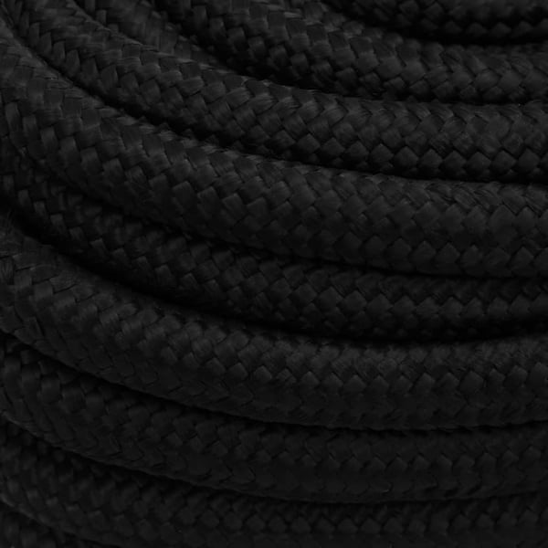 vidaXL Arbeidstau svart 20 mm 50 m polyester