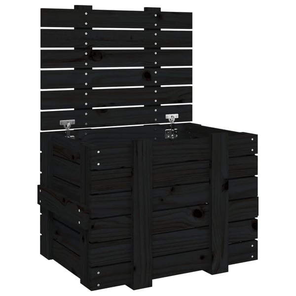 vidaXL Putekasse svart 58x40,5x42 cm heltre furu