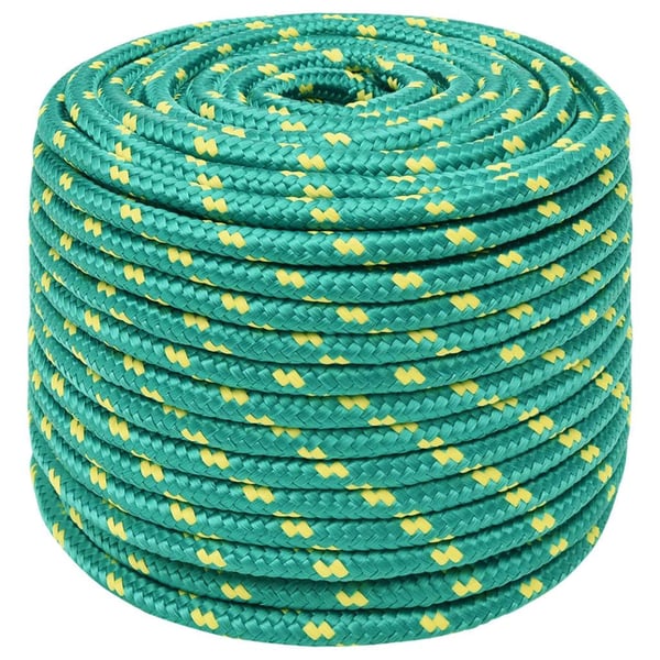 vidaXL Båttau grønn 12 mm 100 m polypropylen