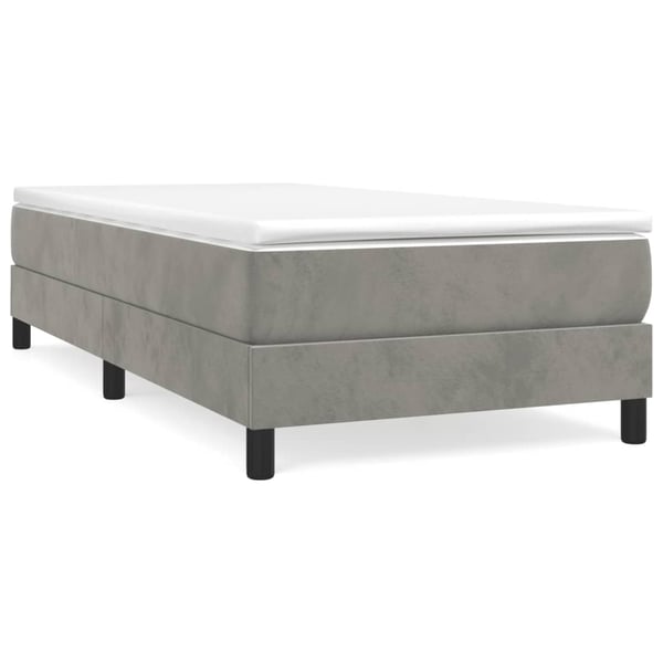 vidaXL Boxspring sengeramme Lysegrå 90x190 cm Fløjl