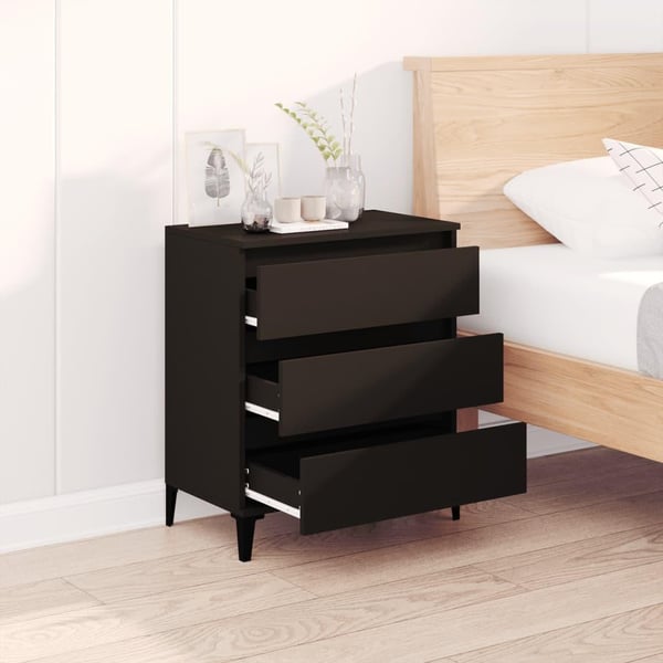 vidaXL Skjenk svart 60x35x70 cm konstruert tre