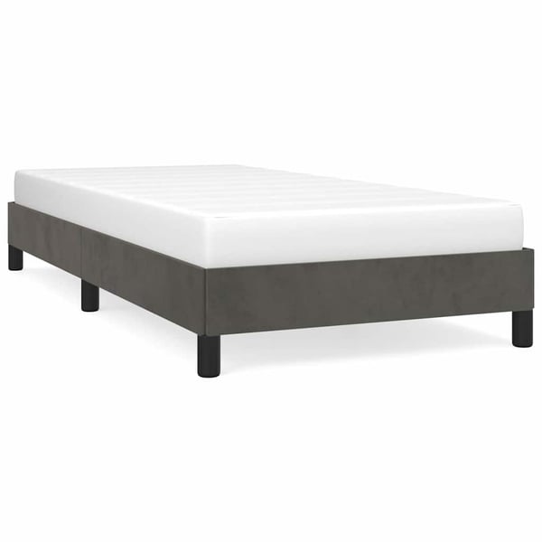 vidaXL Sängram mörkgrå 90x190 cm sammet