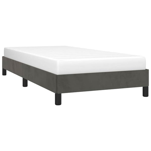 vidaXL Sängram mörkgrå 90x190 cm sammet