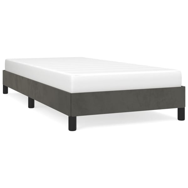 vidaXL sengeramme 90x190 cm fløjl mørkegrå