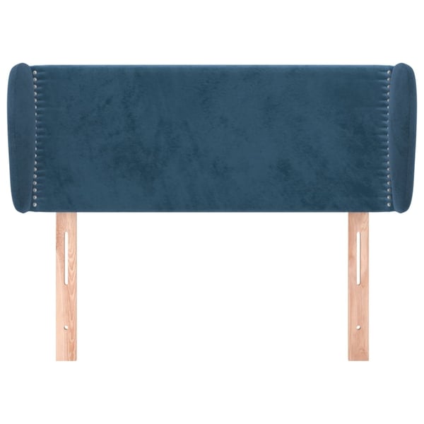 vidaXL sengegavl med kanter 103x23x78/88 cm fløjl mørkeblå