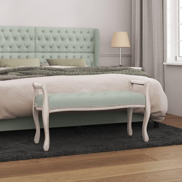 vidaXL bænk 110x45x60 cm velour lysegrå