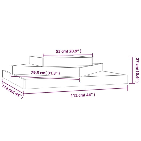 vidaXL Plantekasse hvit 112x112x27 cm heltre furu