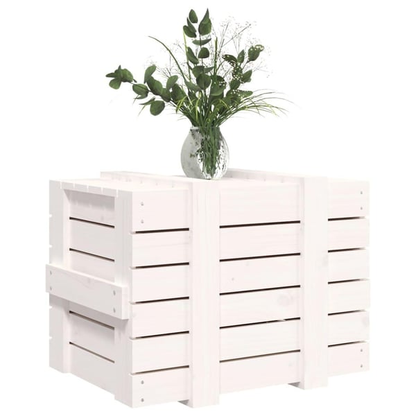 vidaXL Putekasse hvit 58x40,5x42 cm heltre furu