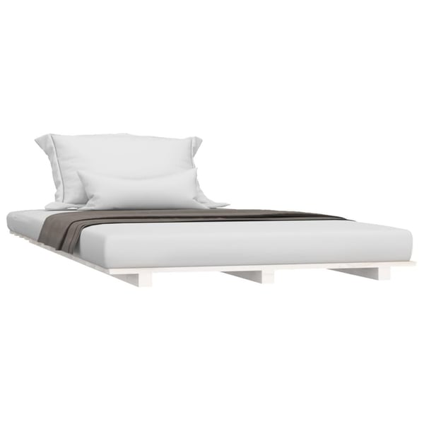 vidaXL Sengeramme hvit 90x200 cm heltre furu