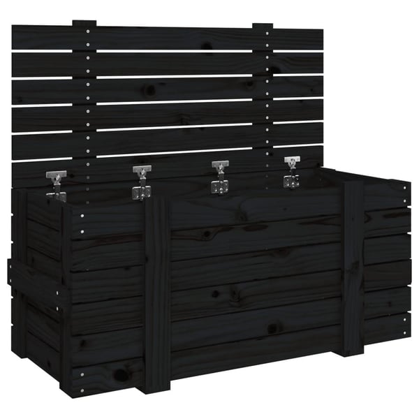 vidaXL Putekasse svart 91x40,5x42 cm heltre furu