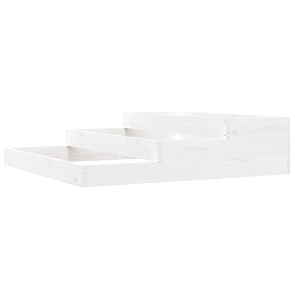 vidaXL Plantekasse hvit 107x107x27 cm heltre furu