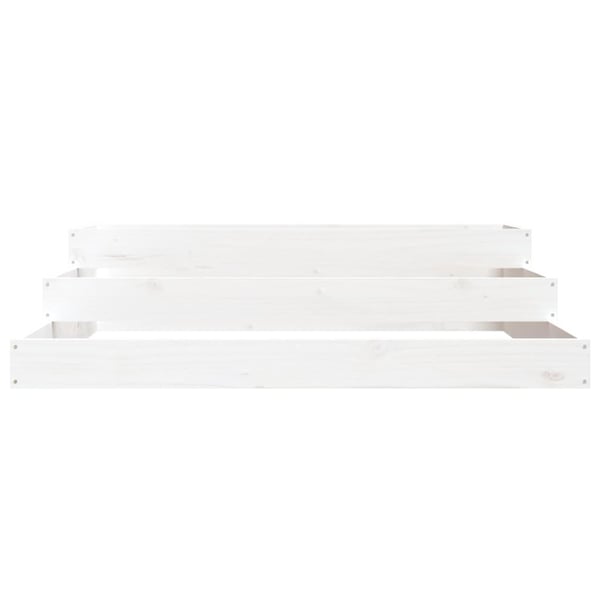 vidaXL Plantekasse hvit 107x107x27 cm heltre furu