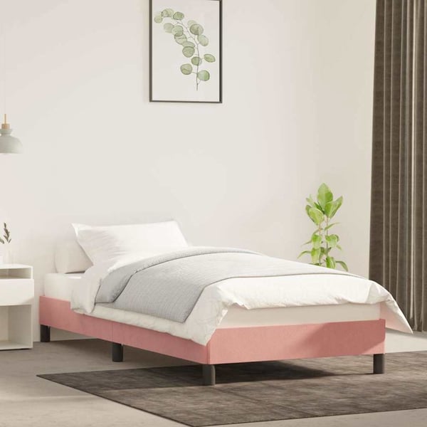 vidaXL sengeramme 80x200 cm fløjl pink