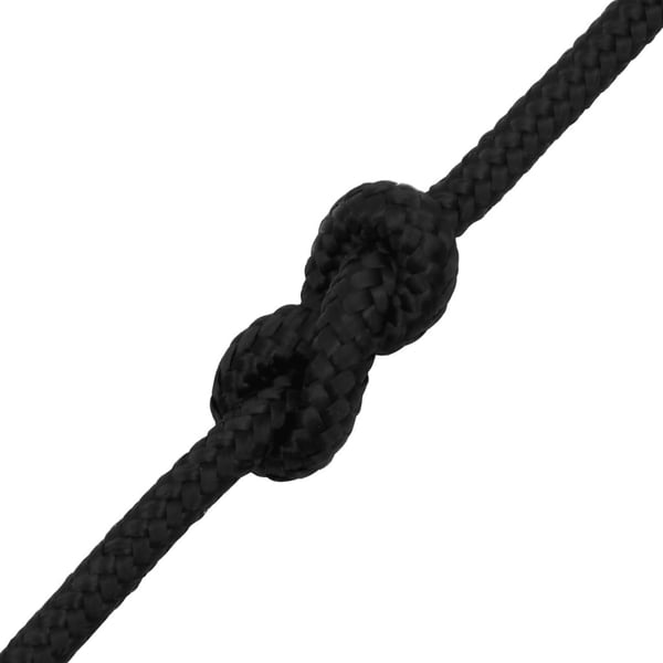 vidaXL Båttau helsvart 8 mm 500 m polypropylen