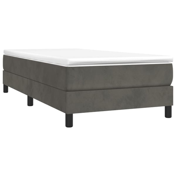 vidaXL Boxspring sengeramme Mørkegrå 90x190 cm Fløjl