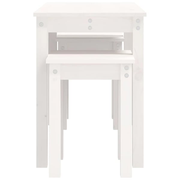 vidaXL Stablebord 3 stk hvit heltre furu