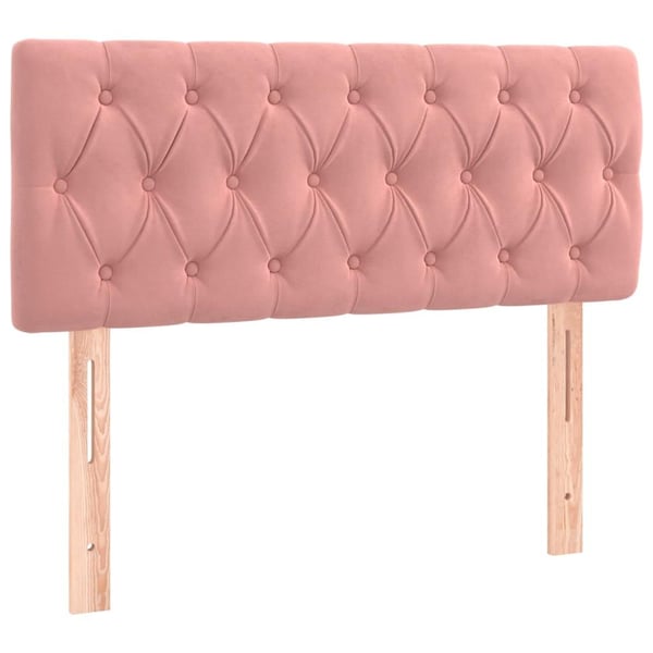 vidaXL kontinentalseng med madras 90x190 cm fløjl pink