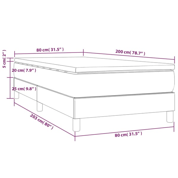 vidaXL Ramsäng med madrass mörkblå 80x200 cm sammet