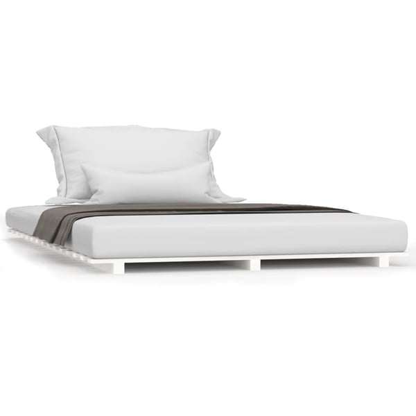 vidaXL Sengeramme hvit 140x190 cm heltre furu