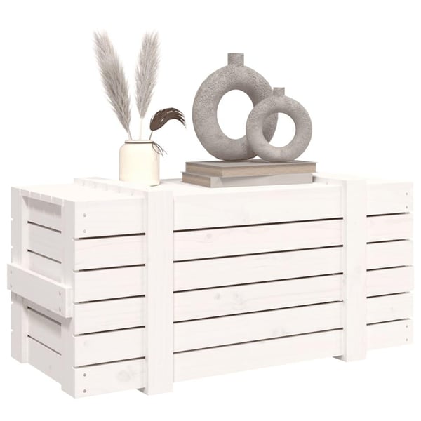 vidaXL Putekasse hvit 91x40,5x42 cm heltre furu