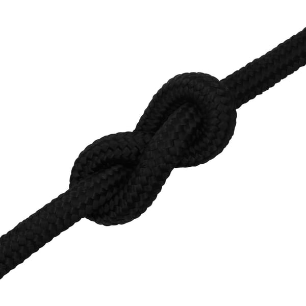 vidaXL arbejdsreb 25 mm 25 m polyester sort
