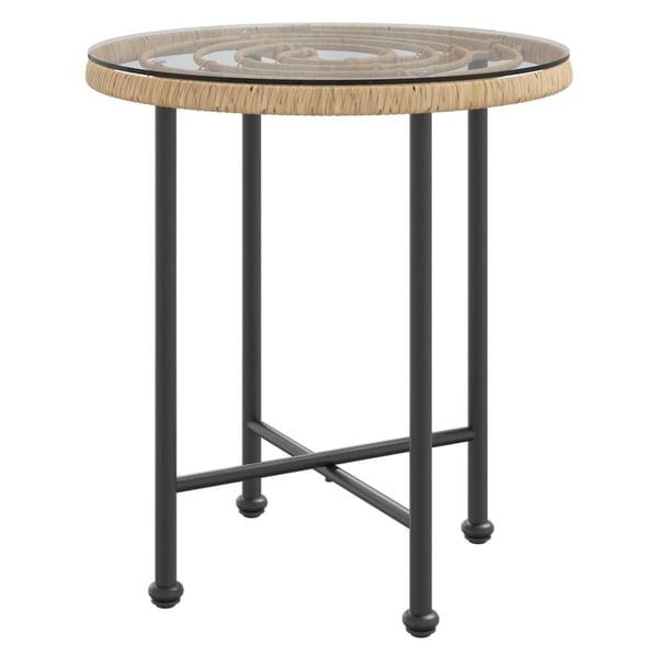vidaXL spisebord Ø50 cm hærdet glas og stål