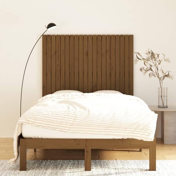 vidaXL Veggmontert hodegavl honningbrun 127,5x3x110 cm heltre furu