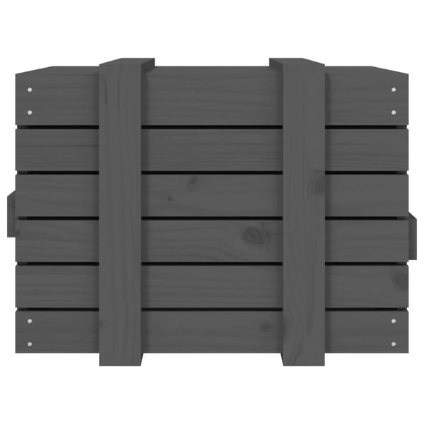 vidaXL opbevaringskasse 58x40,5x42 cm massivt fyrretræ grå