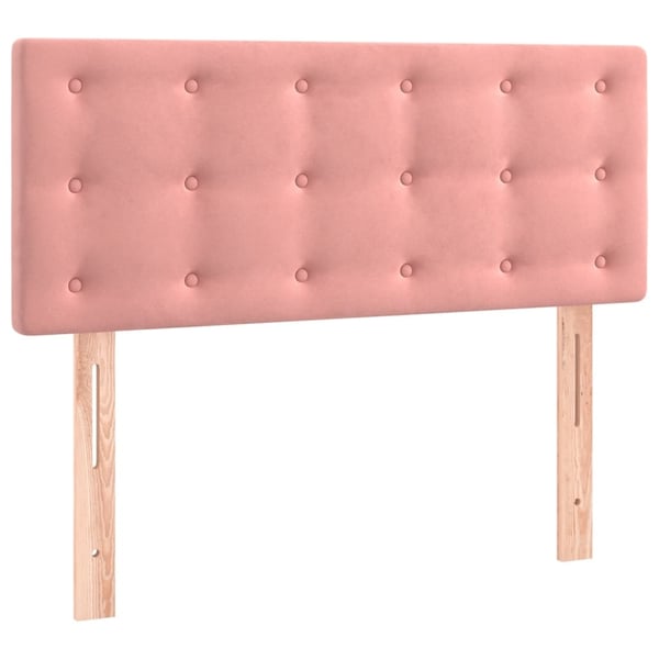 vidaXL kontinentalseng med madras 90x190 cm fløjl pink