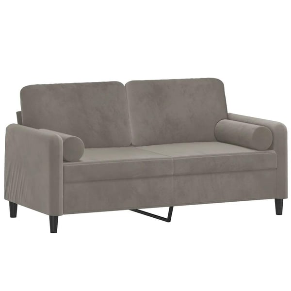 vidaXL 2-personers sofa med puder og hynder 140 cm velour lysegrå