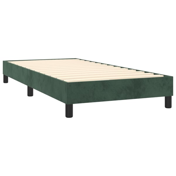 vidaXL kontinentalseng med madras 90x190 cm fløjl mørkegrøn