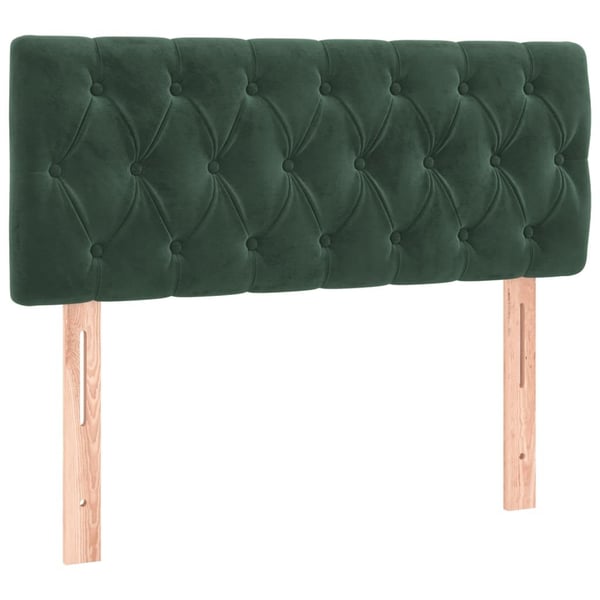 vidaXL kontinentalseng med madras 90x190 cm fløjl mørkegrøn