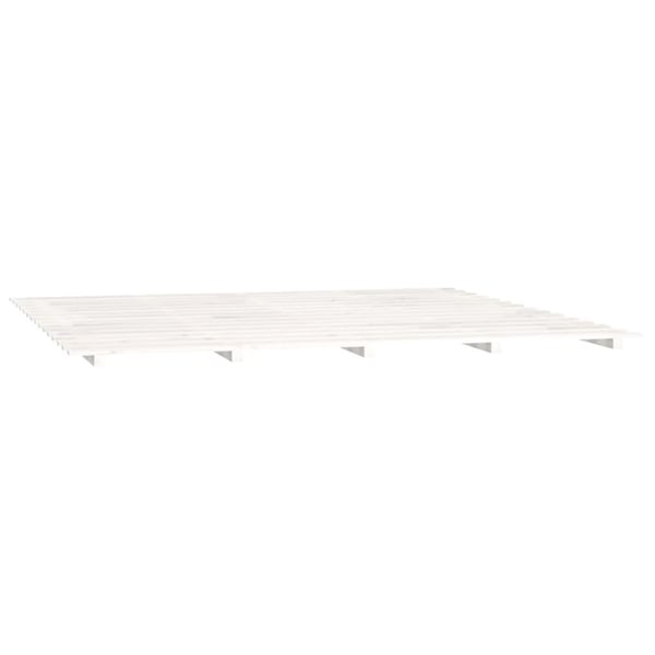 vidaXL Sengeramme hvit 200x200 cm heltre furu