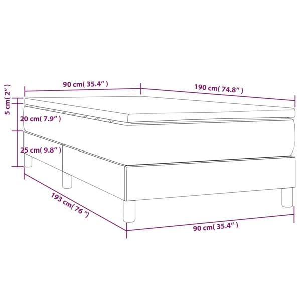 vidaXL Ramsäng med madrass mörkgrön 90x190 cm sammet