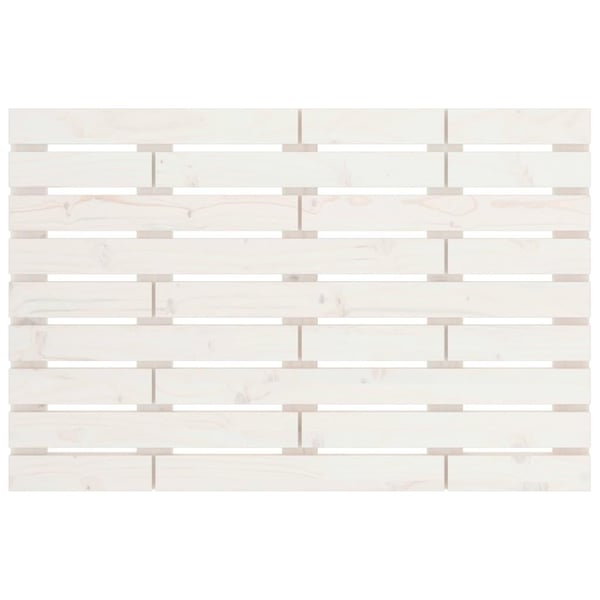 vidaXL Veggmontert sengegavl hvit 106x3x63 cm heltre furu
