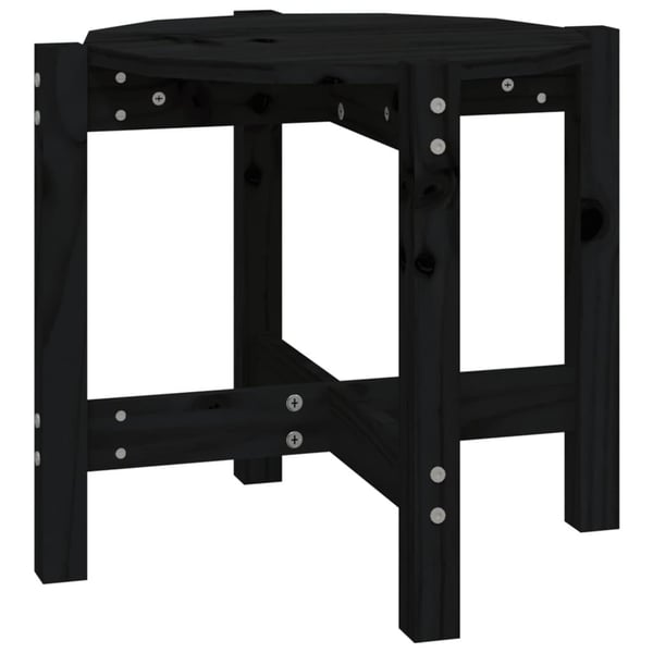 vidaXL sofabord Ø 52,5x45 cm massivt fyrretræ sort