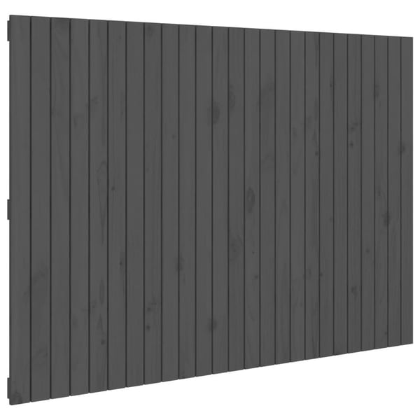 vidaXL Veggmontert sengegavl grå 159,5x3x110 cm heltre furu